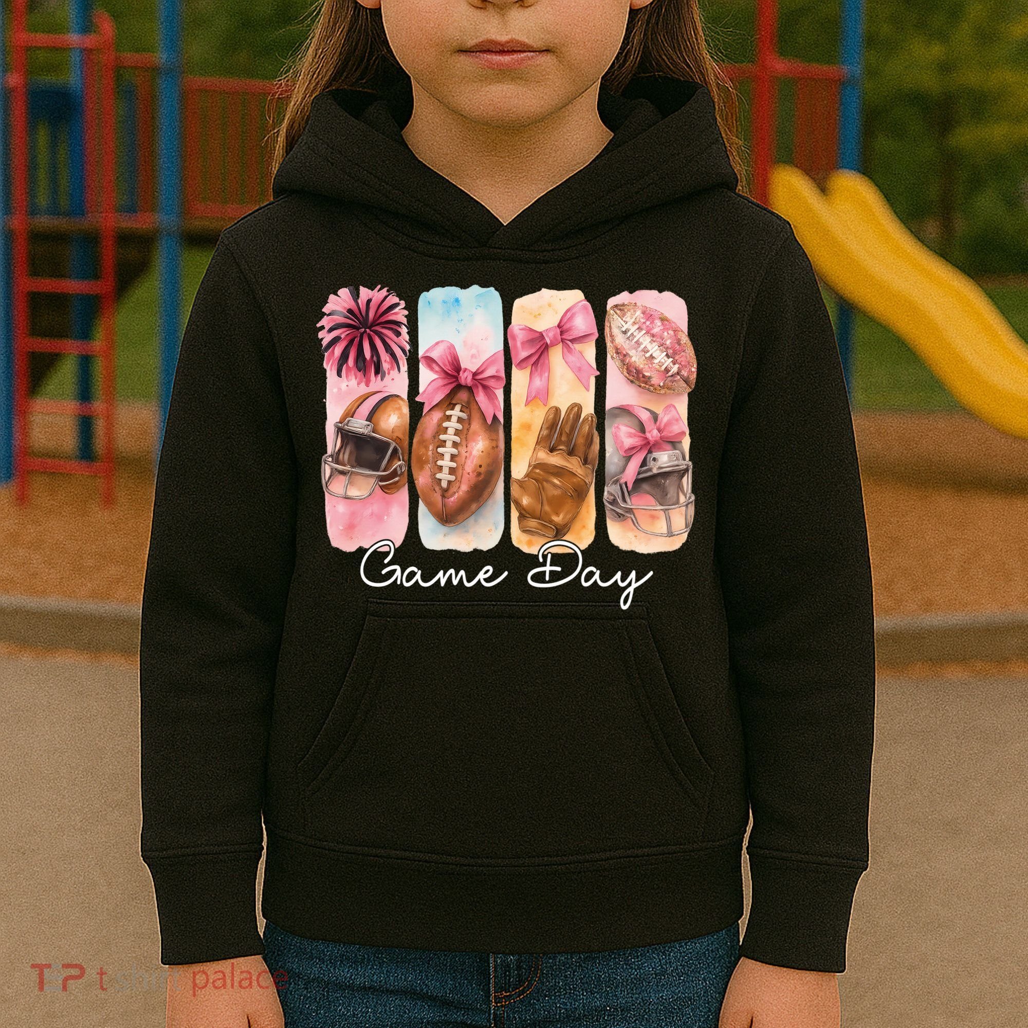 Football Game Day Fall Vibes Cute Autumn Kids Hoodie
