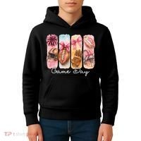 Football Game Day Fall Vibes Cute Autumn Kids Hoodie thumb 4