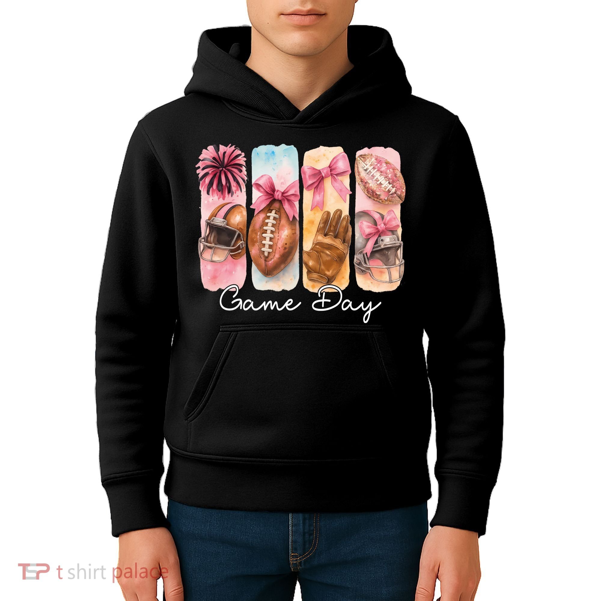 Football Game Day Fall Vibes Cute Autumn Kids Hoodie