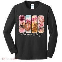 Football Game Day Fall Vibes Cute Autumn Kids Long Sleeve Shirt thumb 0