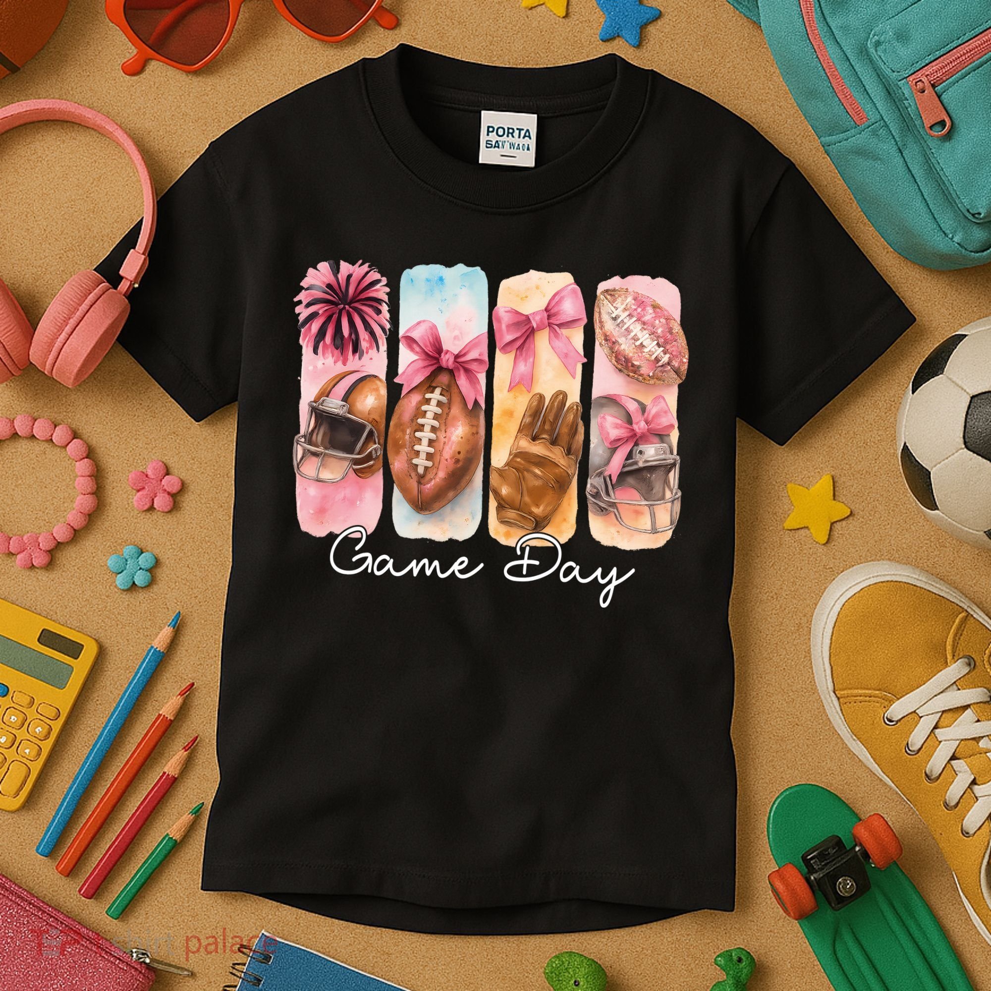 Football Game Day Fall Vibes Cute Autumn Kids T-Shirt