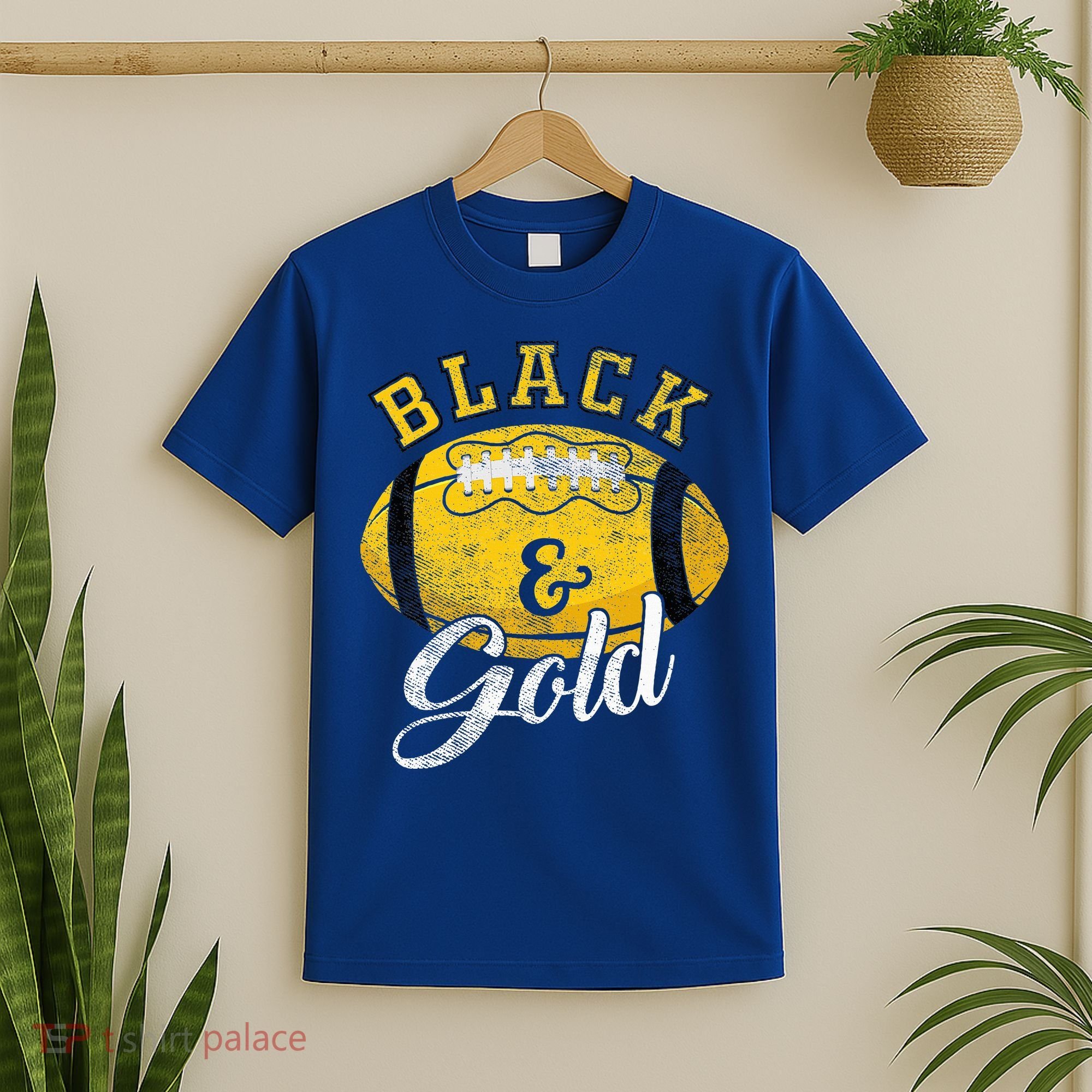 Football Game Day Black And Gold Costume For Football Lover T-Shirt