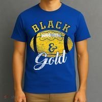 Football Game Day Black And Gold Costume For Football Lover T-Shirt thumb 3