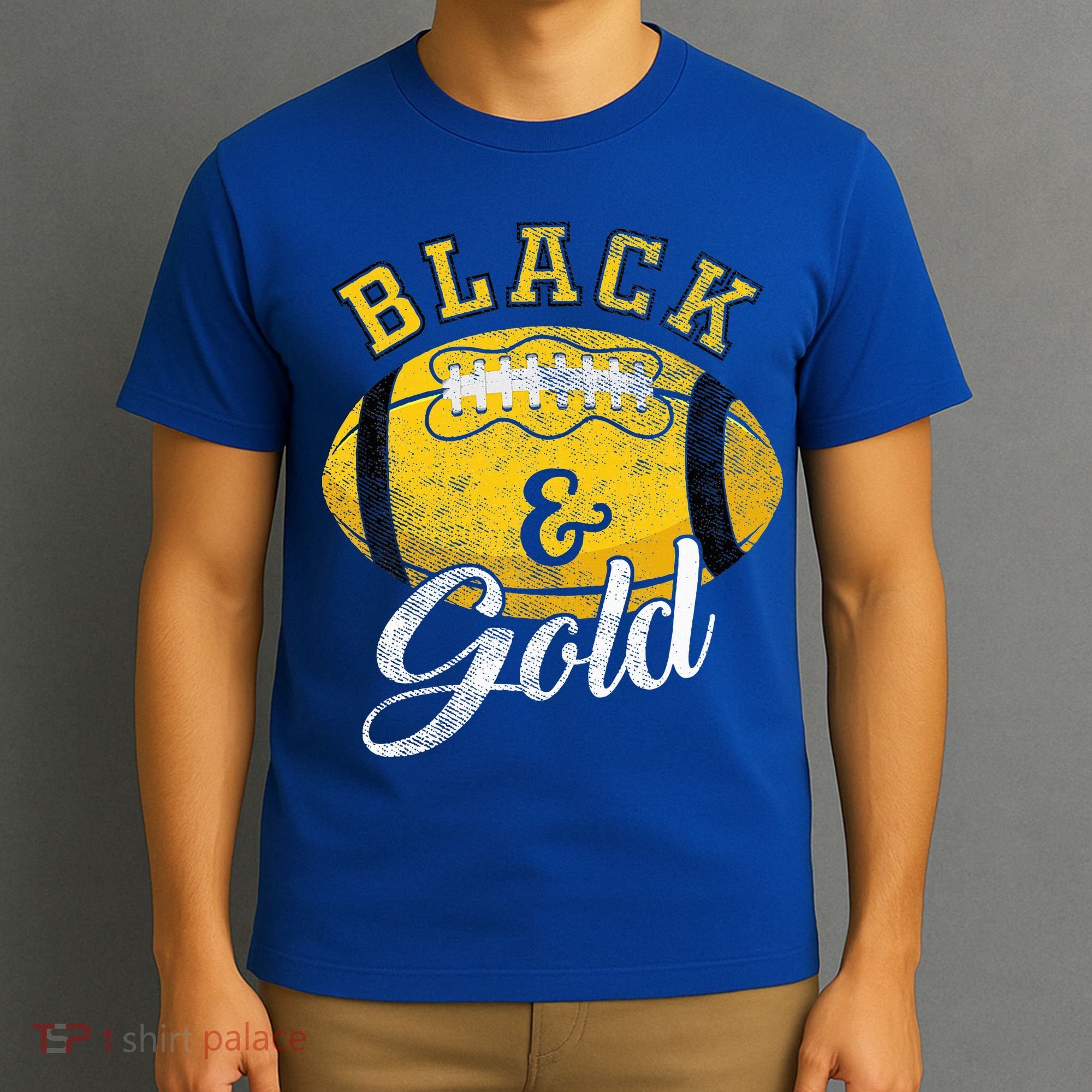 Football Game Day Black And Gold Costume For Football Lover T-Shirt