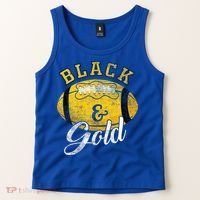 Football Game Day Black And Gold Costume For Football Lover Tank Top thumb 2