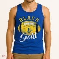 Football Game Day Black And Gold Costume For Football Lover Tank Top thumb 3