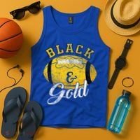 Football Game Day Black And Gold Costume For Football Lover Tank Top thumb 4