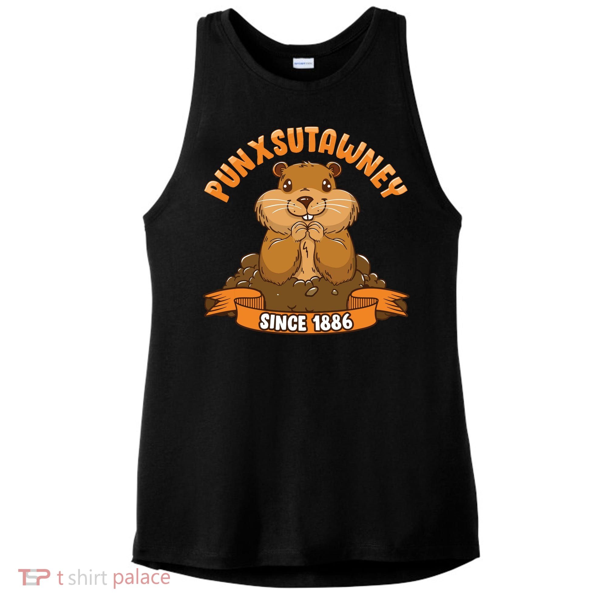 Funny Groundhog Day Phil Cute Ground Hog Punxsutawney Ladies PosiCharge Tri-Blend Wicking Tank