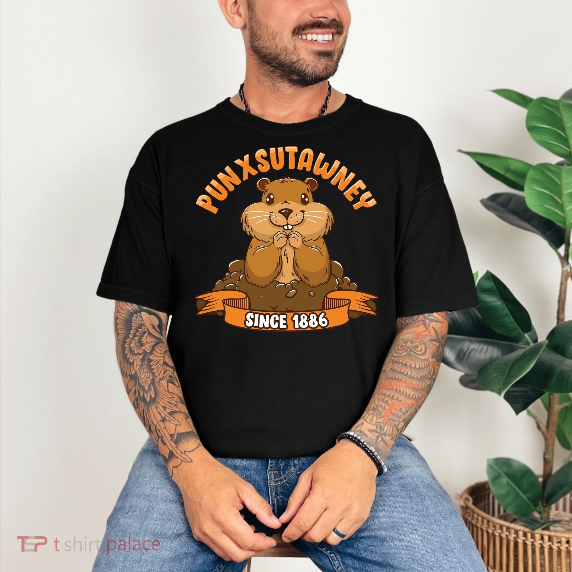 Funny Groundhog Day Phil Cute Ground Hog Punxsutawney Comfort Colors T-Shirt