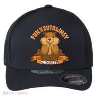 Funny Groundhog Day Phil Cute Ground Hog Punxsutawney Flexfit Unipanel Trucker Cap thumb 0
