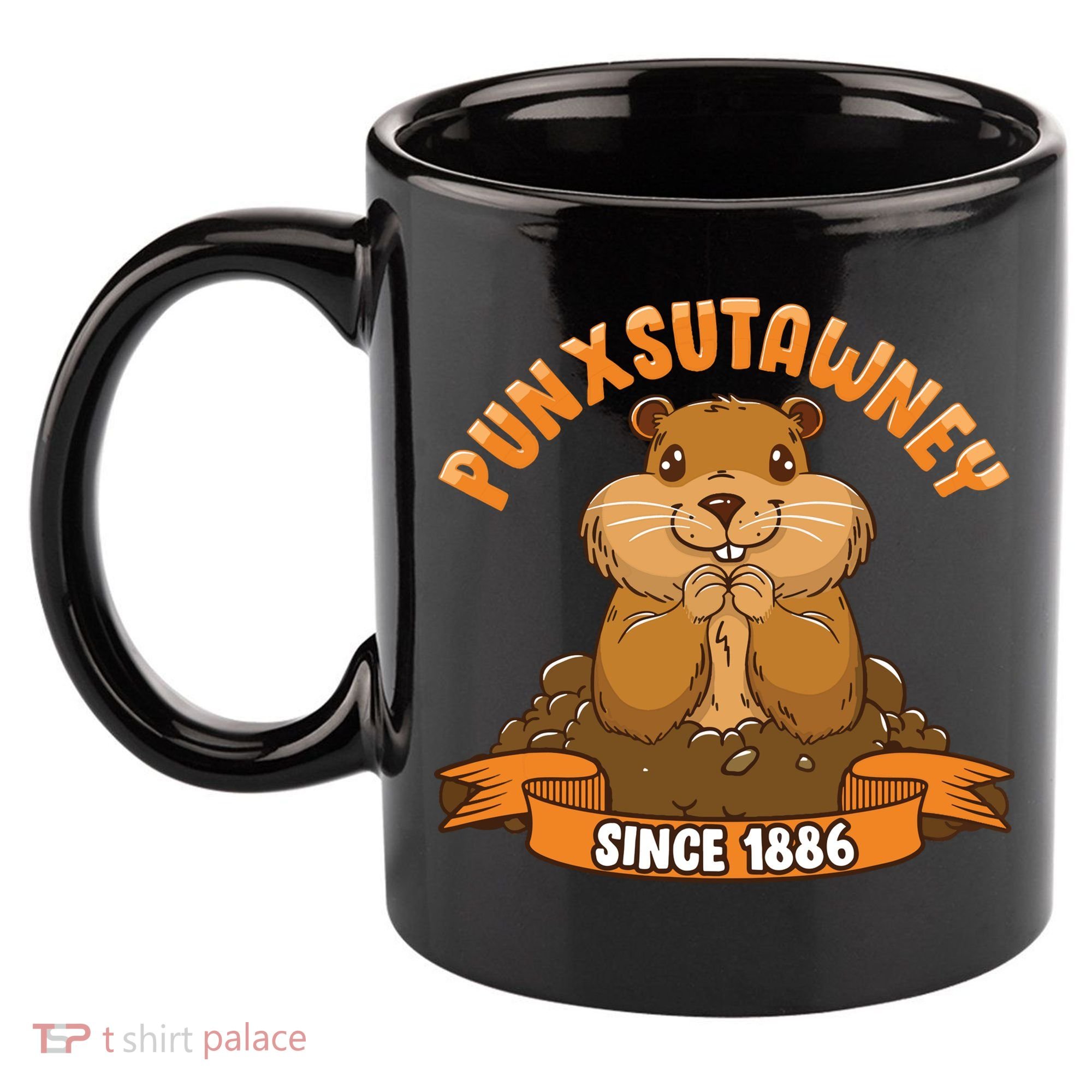 Funny Groundhog Day Phil Cute Ground Hog Punxsutawney 11oz C Handle Ceramic Mug