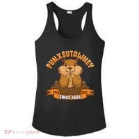 Funny Groundhog Day Phil Cute Ground Hog Punxsutawney Ladies PosiCharge Competitor Racerback Tank thumb 0