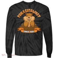 Funny Groundhog Day Phil Cute Ground Hog Punxsutawney Tie-Dye Long Sleeve Shirt thumb 0