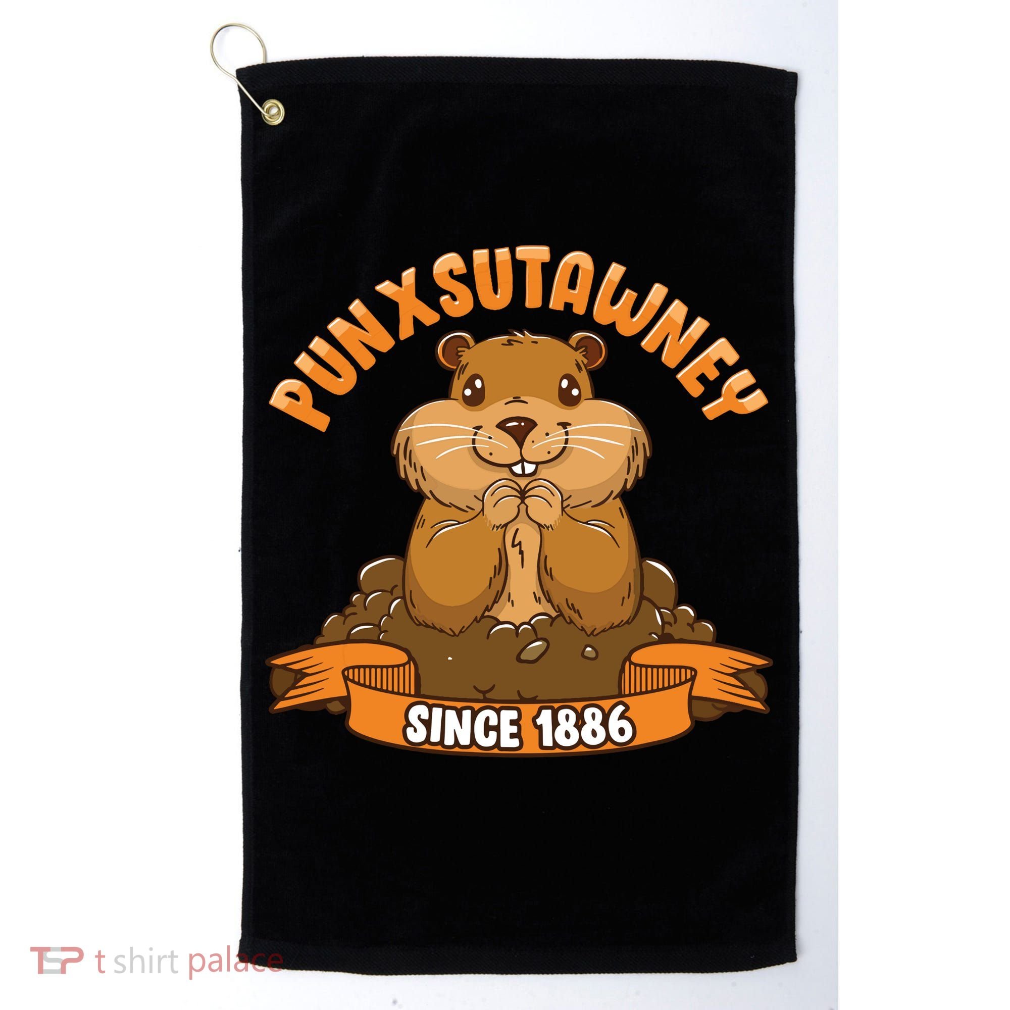 Funny Groundhog Day Phil Cute Ground Hog Punxsutawney Golf Towel