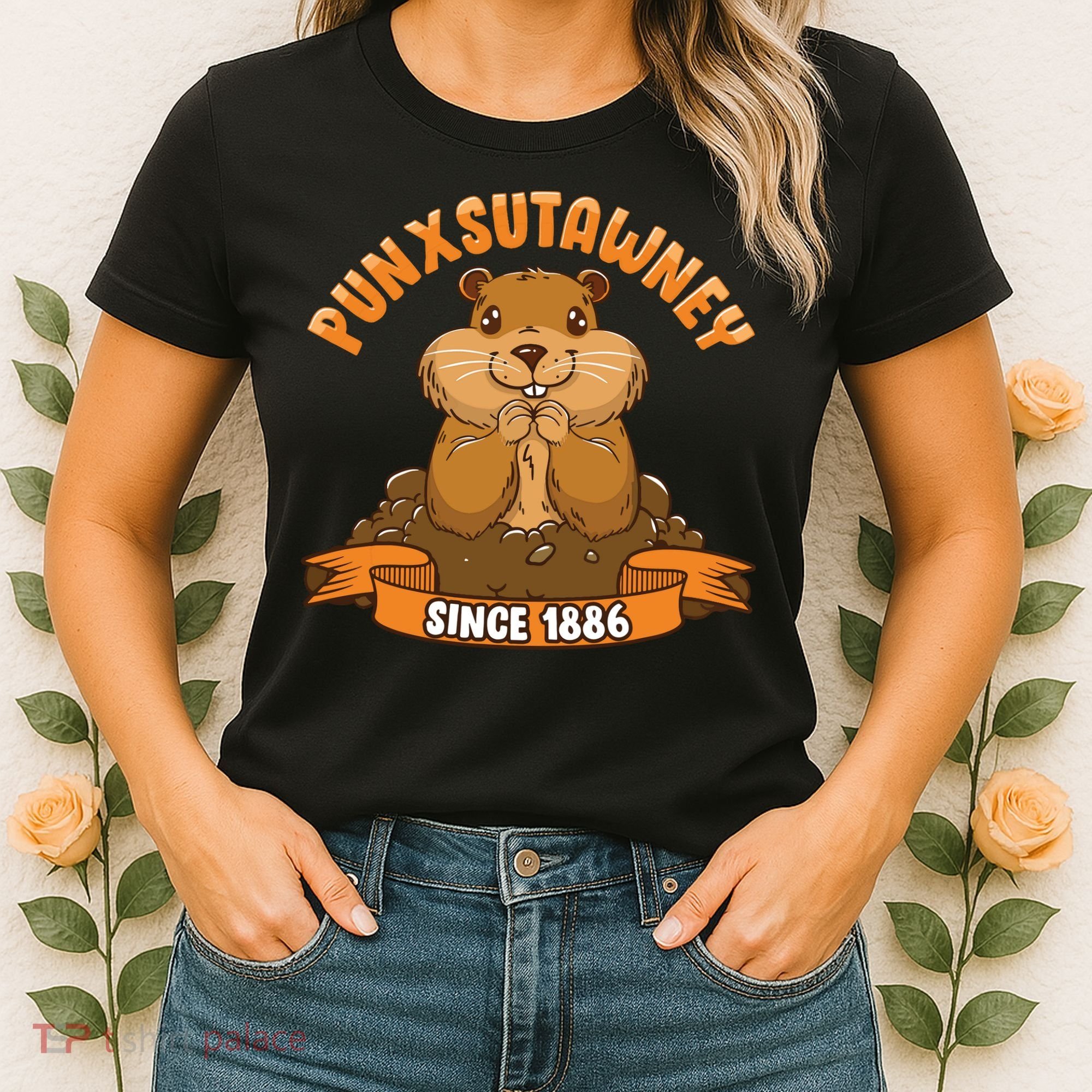 Funny Groundhog Day Phil Cute Ground Hog Punxsutawney Women's T-Shirt