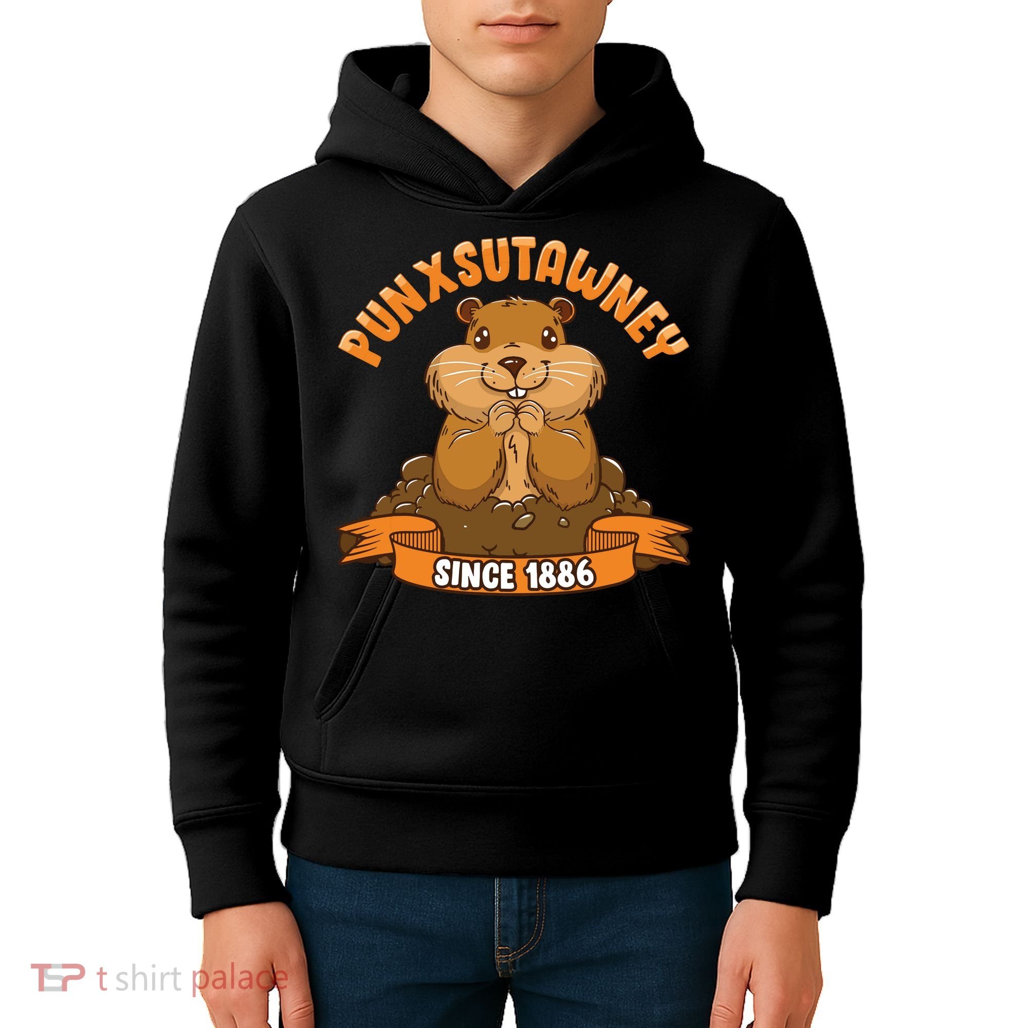 Funny Groundhog Day Phil Cute Ground Hog Punxsutawney Kids Hoodie