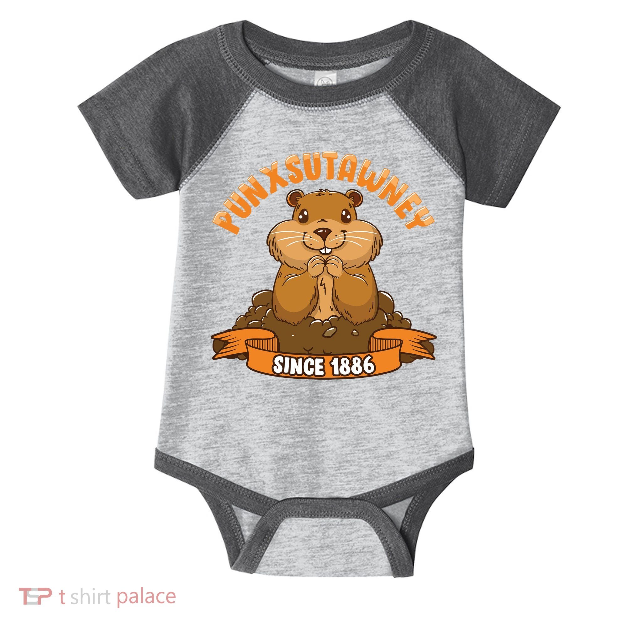 Funny Groundhog Day Phil Cute Ground Hog Punxsutawney Infant Baby Jersey Bodysuit