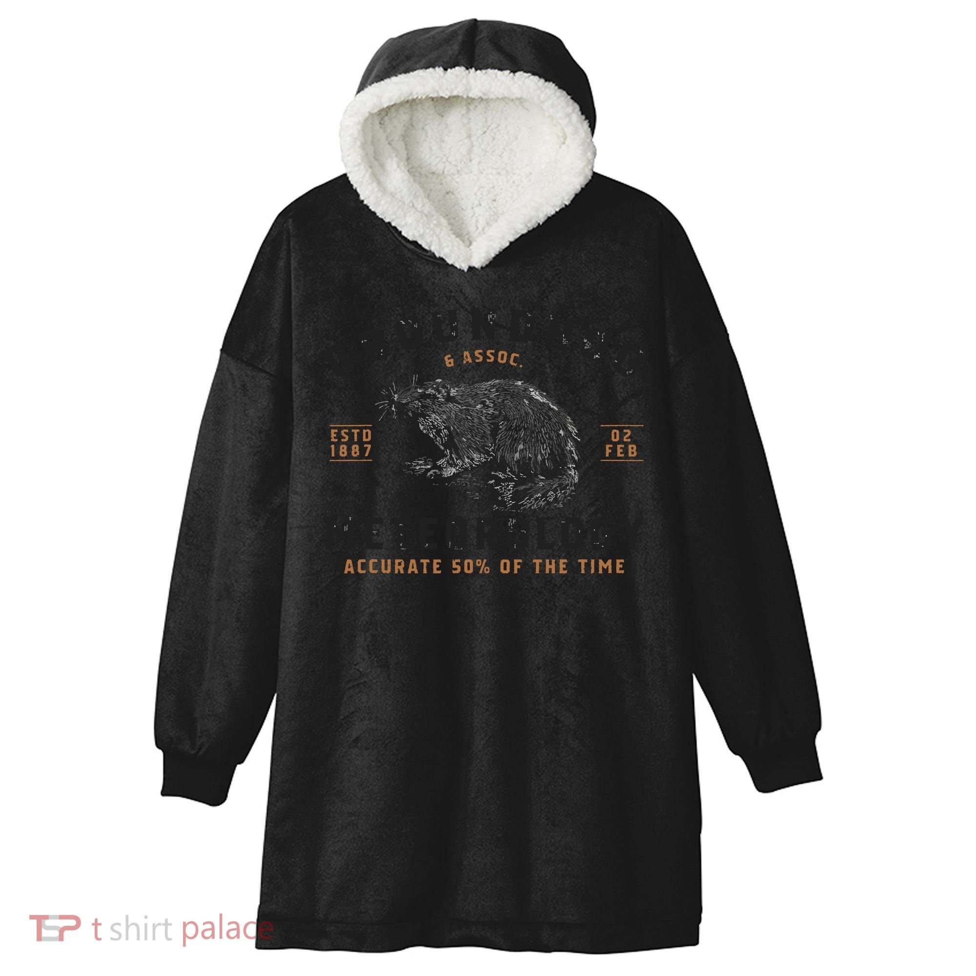 Funny Groundhog Day Shirts Groundhog Meteorology Hooded Wearable Blanket