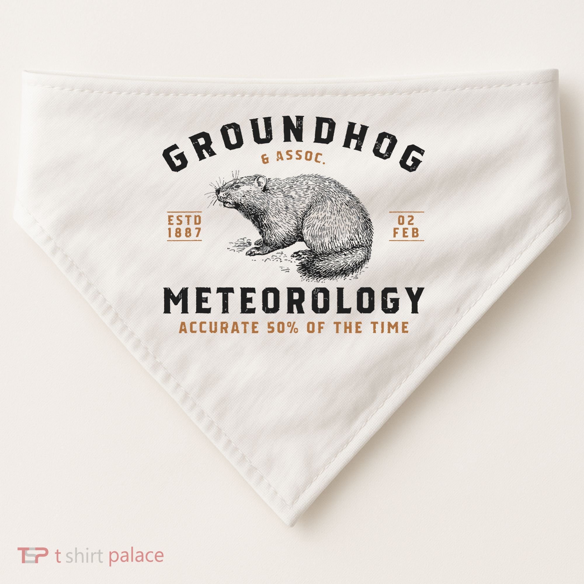 Funny Groundhog Day Shirts Groundhog Meteorology USA-Made Doggie Bandana