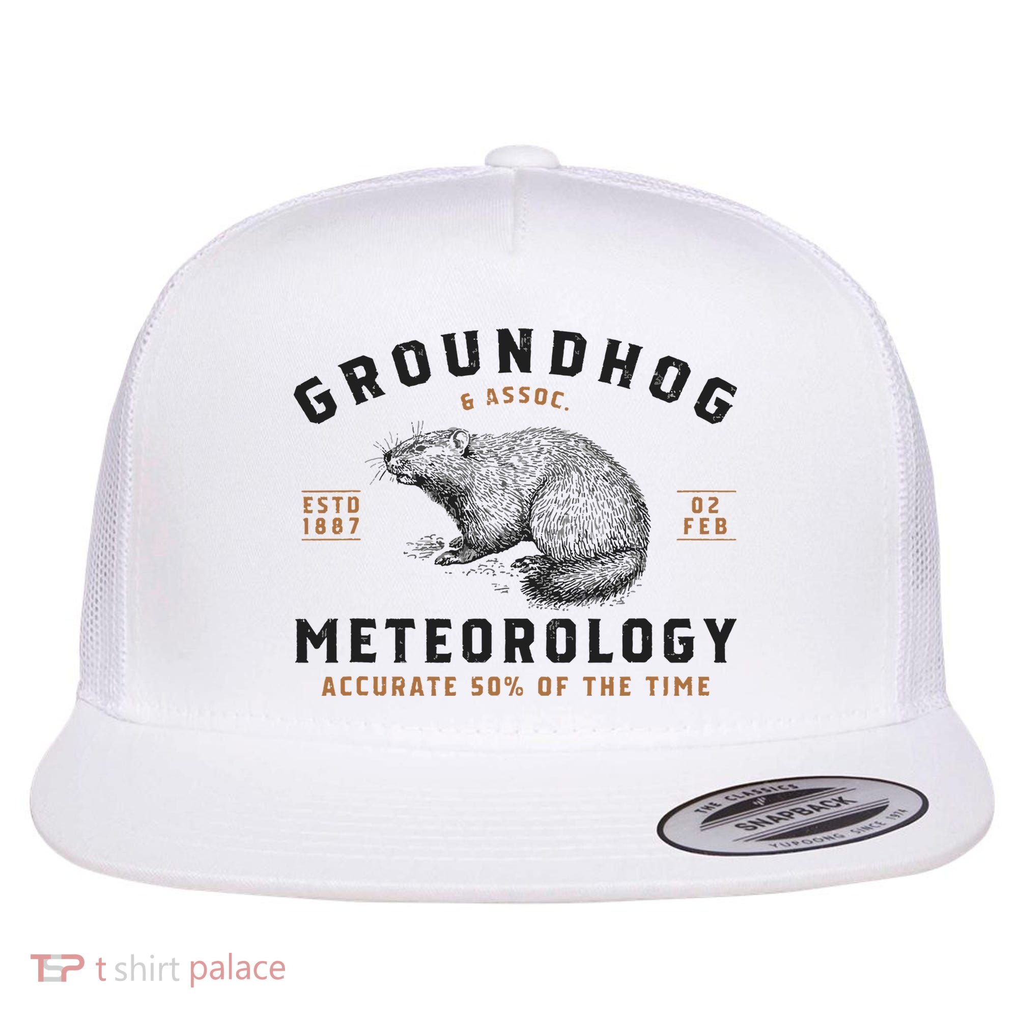 Funny Groundhog Day Shirts Groundhog Meteorology Flat Bill Trucker Hat