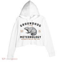 Funny Groundhog Day Shirts Groundhog Meteorology Crop Fleece Hoodie thumb 0