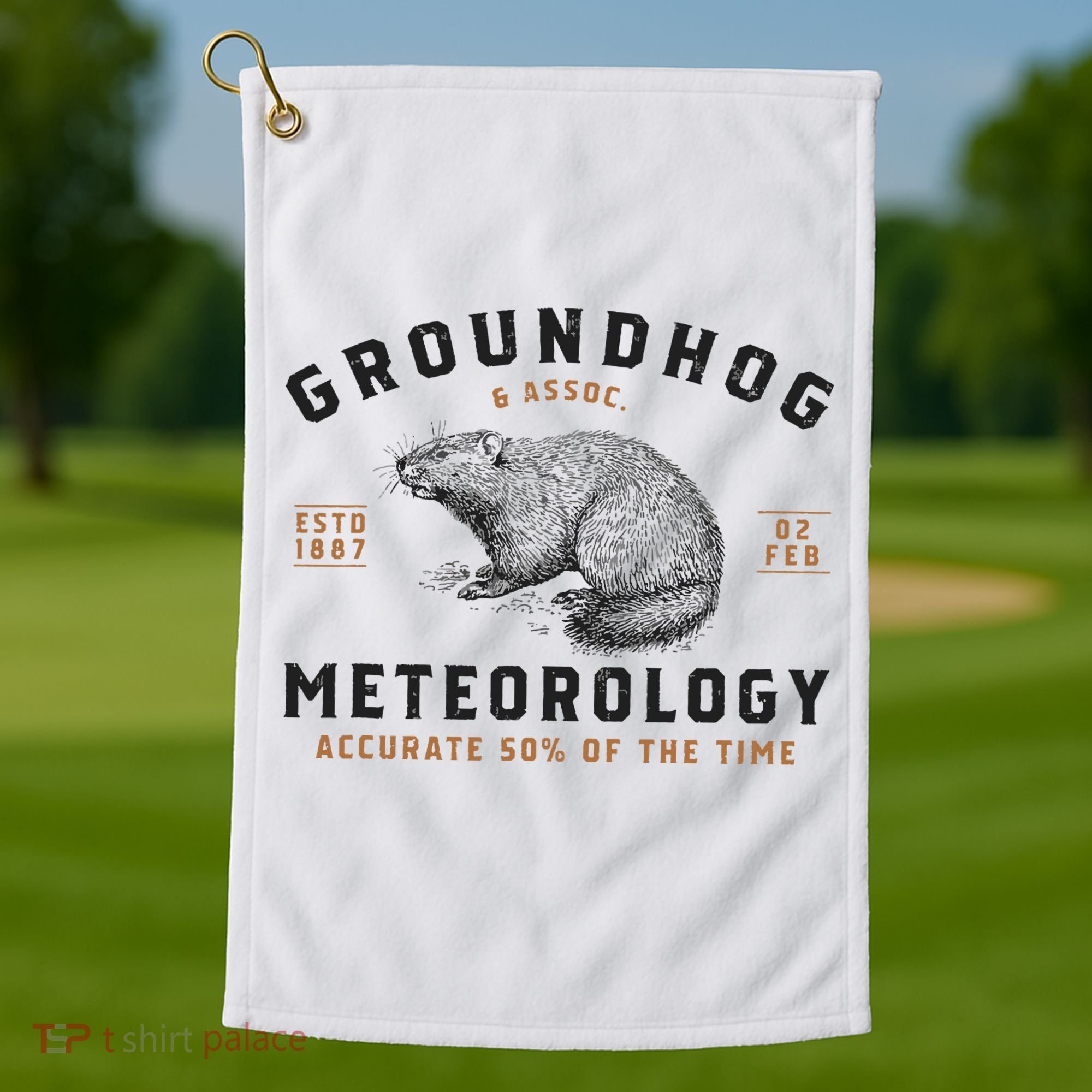 Funny Groundhog Day Shirts Groundhog Meteorology Golf Towel