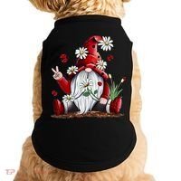 Floral Gnome Daisy Ladybugs Hippie Gnome Love Gift Doggie Tank thumb 0
