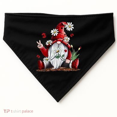 Floral Gnome Daisy Ladybugs Hippie Gnome Love Gift USA-Made Doggie Bandana