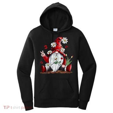 Floral Gnome Daisy Ladybugs Hippie Gnome Love Gift Women's Hoodie