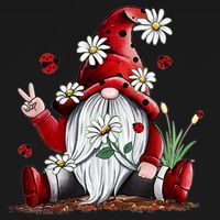 Floral Gnome Daisy Ladybugs Hippie Gnome Love Gift Women's Hoodie thumb 2