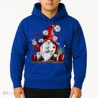 Floral Gnome Daisy Ladybugs Hippie Gnome Love Gift Hoodie thumb 2