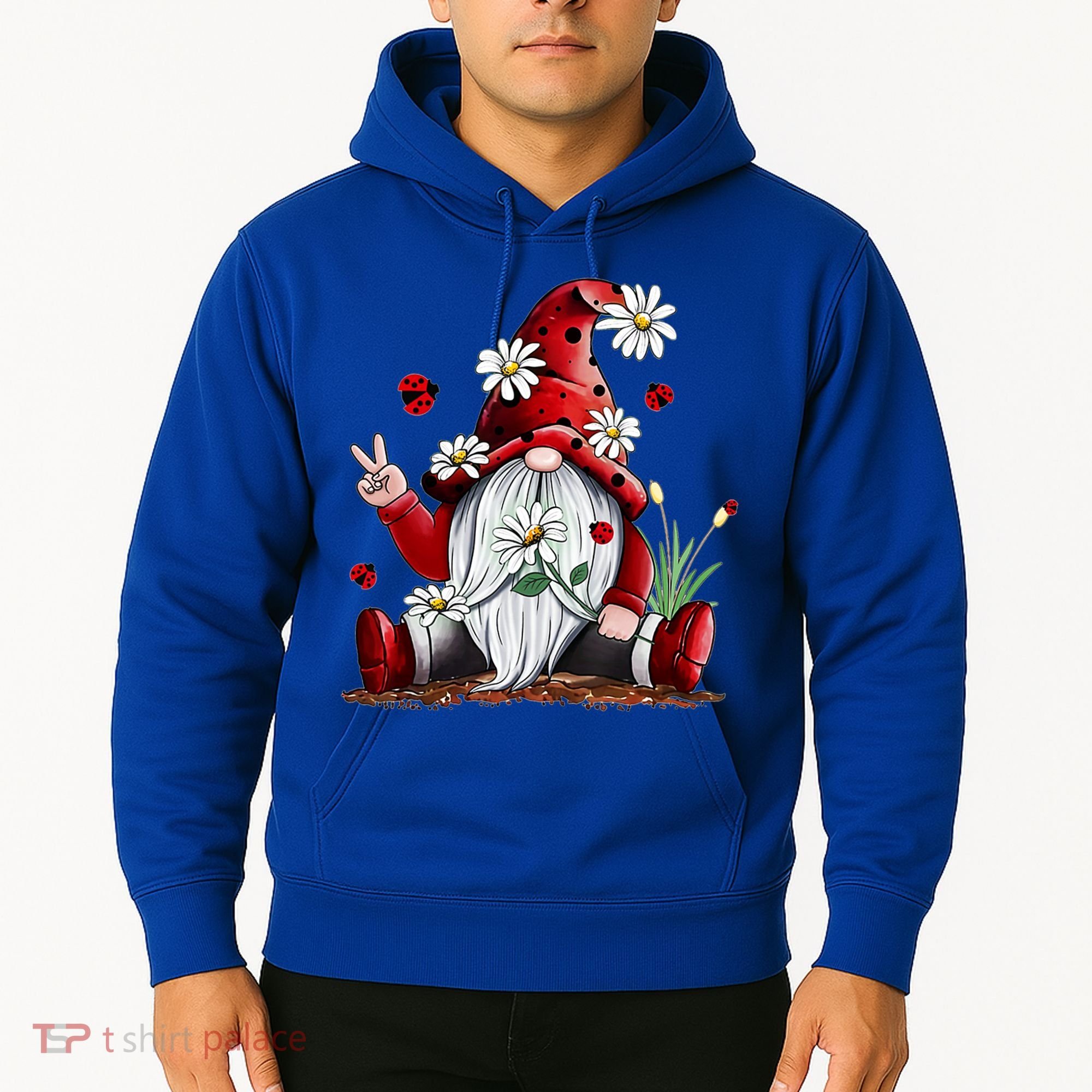 Floral Gnome Daisy Ladybugs Hippie Gnome Love Gift Hoodie