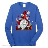 Floral Gnome Daisy Ladybugs Hippie Gnome Love Gift Long Sleeve Shirt thumb 0