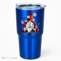 Floral Gnome Daisy Ladybugs Hippie Gnome Love Gift Tumbler thumb 0