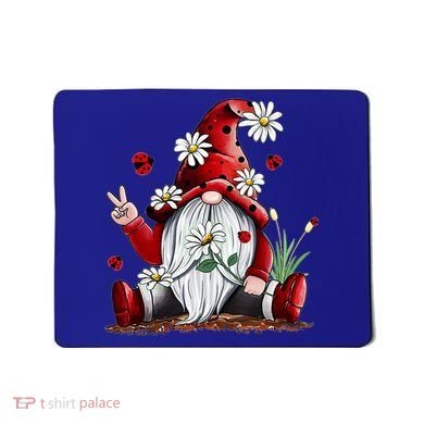 Floral Gnome Daisy Ladybugs Hippie Gnome Love Gift Mousepad