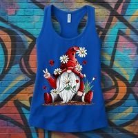 Floral Gnome Daisy Ladybugs Hippie Gnome Love Gift Women's Tank Top thumb 3