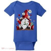 Floral Gnome Daisy Ladybugs Hippie Gnome Love Gift Baby Bodysuit thumb 0