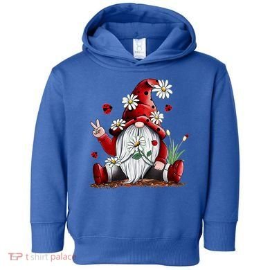 Floral Gnome Daisy Ladybugs Hippie Gnome Love Gift Toddler Hoodie