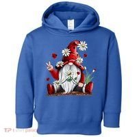 Floral Gnome Daisy Ladybugs Hippie Gnome Love Gift Toddler Hoodie thumb 0