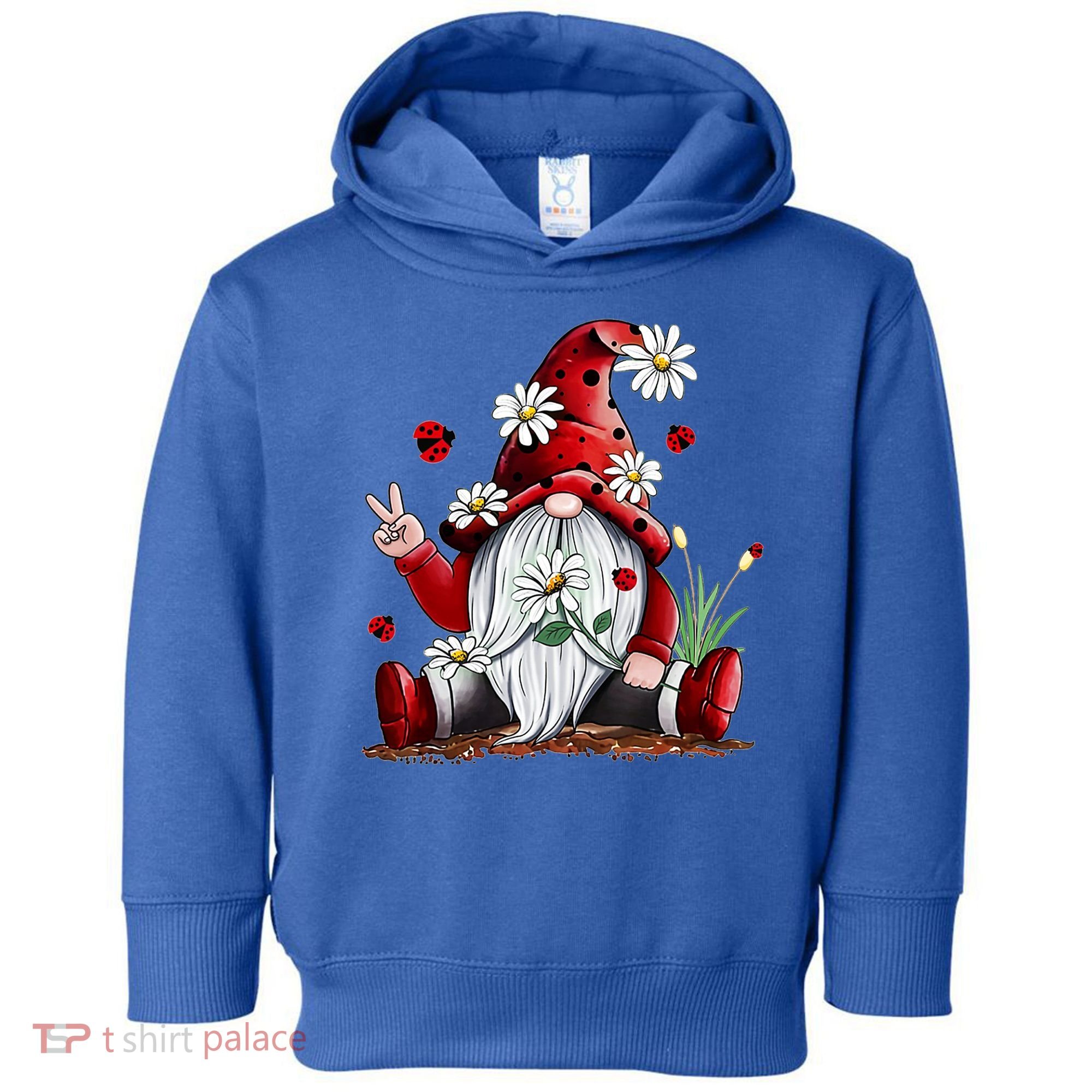 Floral Gnome Daisy Ladybugs Hippie Gnome Love Gift Toddler Hoodie