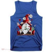 Floral Gnome Daisy Ladybugs Hippie Gnome Love Gift Tank Top thumb 0