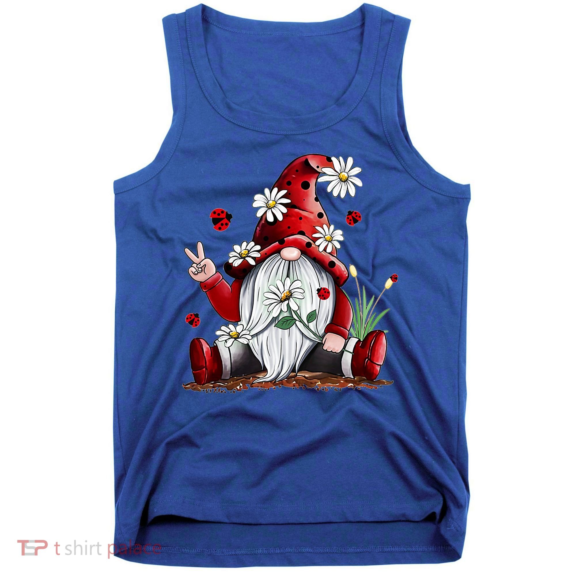 Floral Gnome Daisy Ladybugs Hippie Gnome Love Gift Tank Top