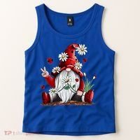 Floral Gnome Daisy Ladybugs Hippie Gnome Love Gift Tank Top thumb 2