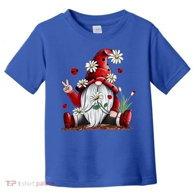 Floral Gnome Daisy Ladybugs Hippie Gnome Love Gift Toddler T-Shirt