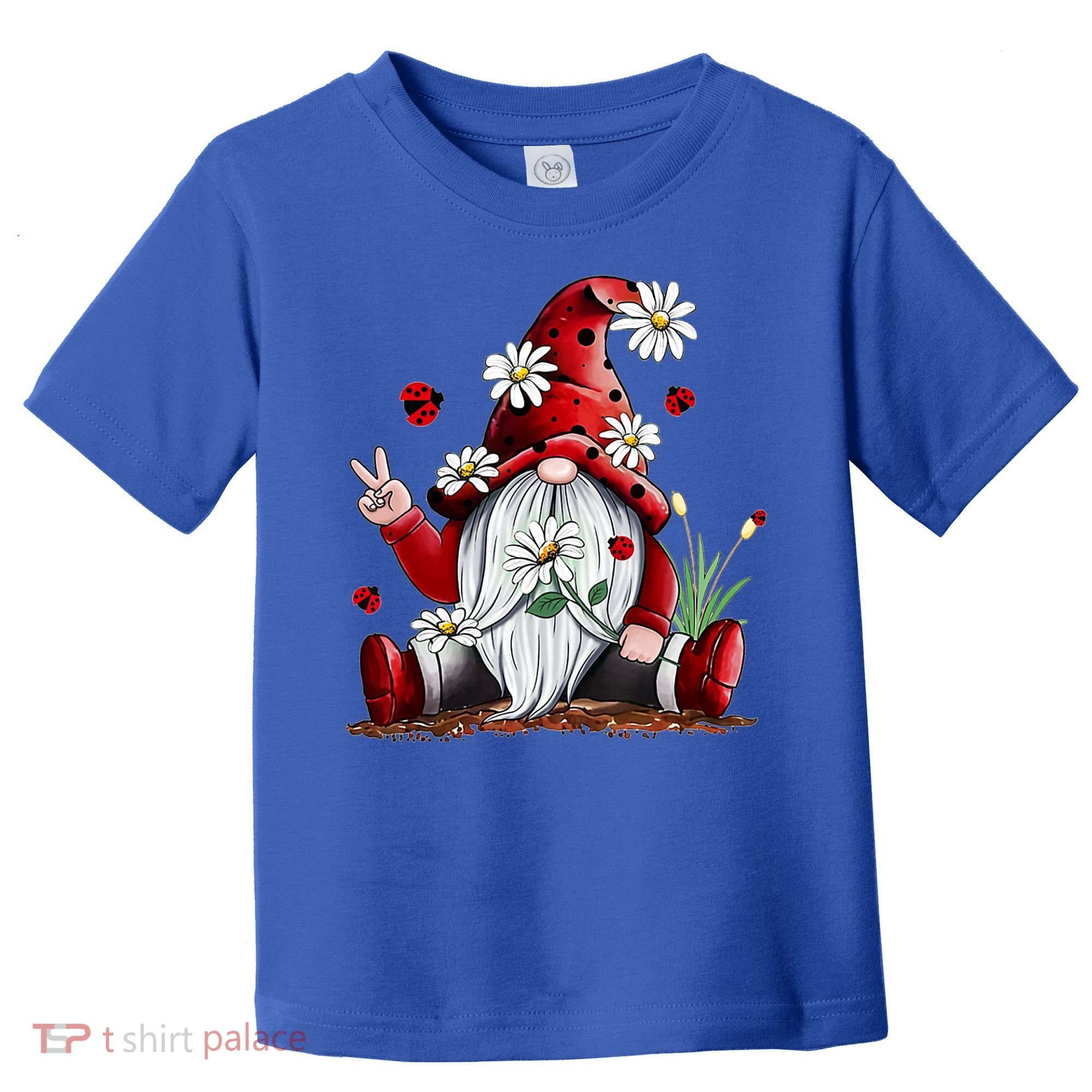 Floral Gnome Daisy Ladybugs Hippie Gnome Love Gift Toddler T-Shirt