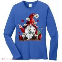 Floral Gnome Daisy Ladybugs Hippie Gnome Love Gift Women's Long Sleeve Shirt thumb 0