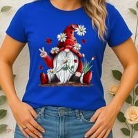 Floral Gnome Daisy Ladybugs Hippie Gnome Love Gift Women's T-Shirt thumb 2
