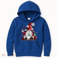 Floral Gnome Daisy Ladybugs Hippie Gnome Love Gift Kids Hoodie thumb 0