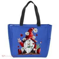 Floral Gnome Daisy Ladybugs Hippie Gnome Love Gift Tote Bag thumb 0