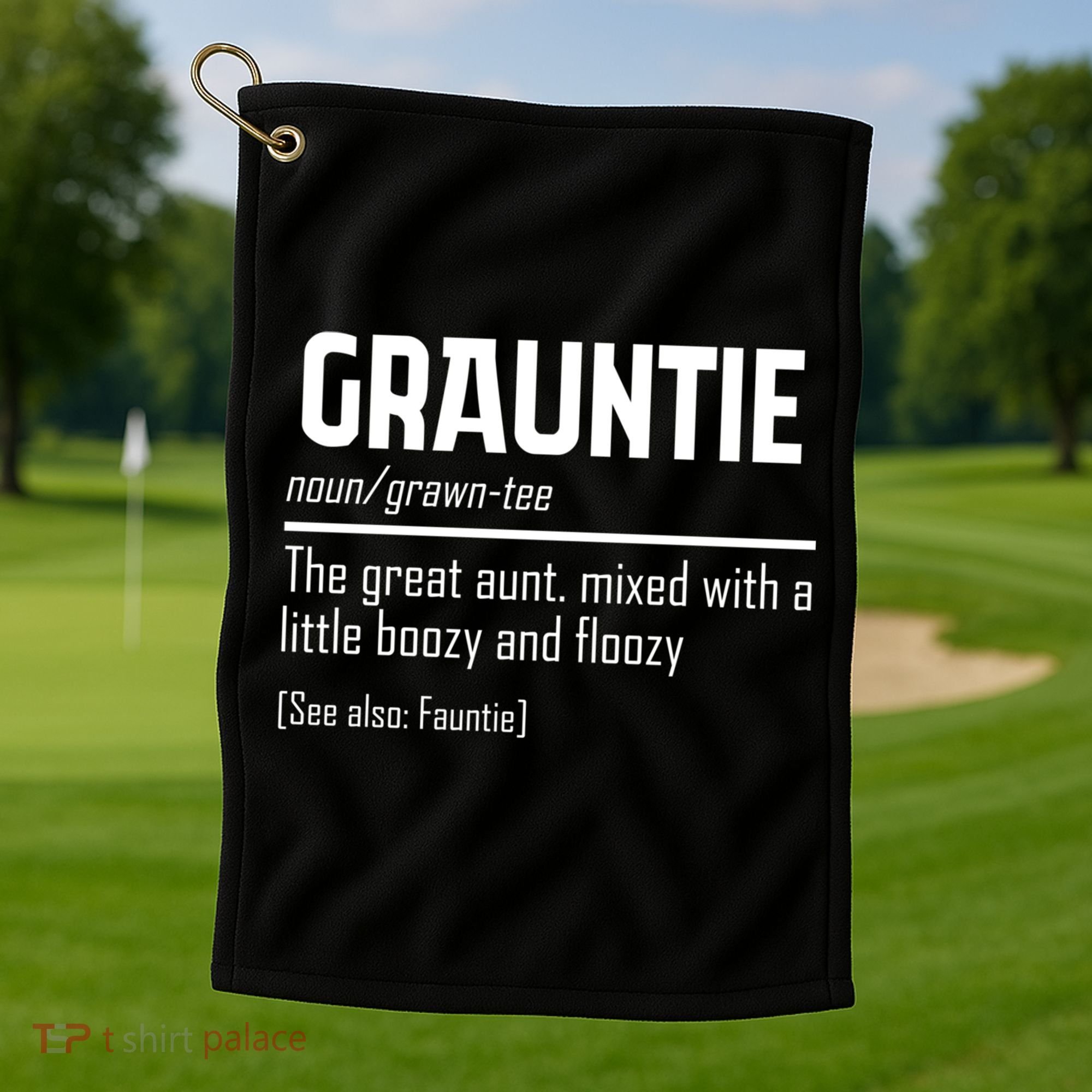 Funny Grauntie Definition Niece Nephew Aunt Auntie Gift Golf Towel
